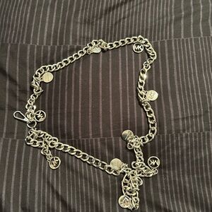 Michael Kors Silver Chain Belt with Charms